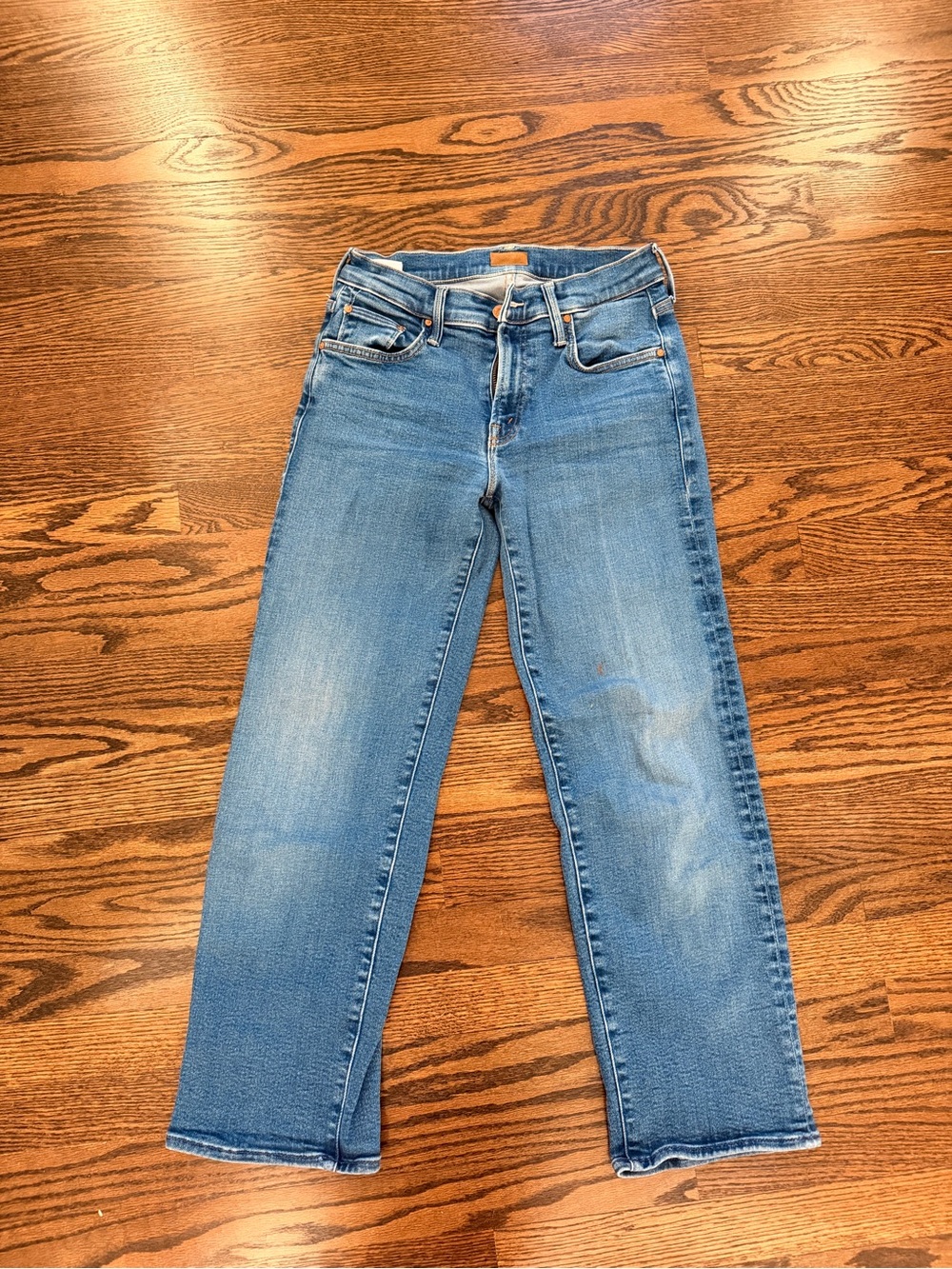 Classic Mother Size 25 Women's Blue Straight-Leg Jeans